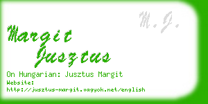 margit jusztus business card